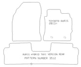 Toyota Auris Taxi Version  2013 - 2019  1 Piece Rear Mat